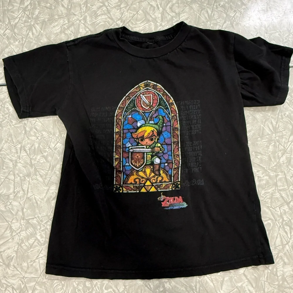 Legends of Zelda Nintendo Black Tee with White Official Licensed Logo - Picture 2 of 6